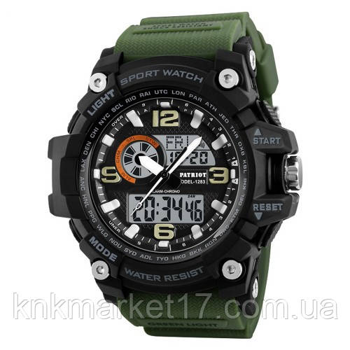 Тактичний багатофункціональний годинник Patriot 012AG Army Green, фото 1