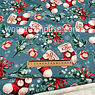 Тканина тринитка друкований принт з начосом Китай 180 см Новорічний, фото 2