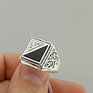 Печатка зі срібла 925 проби. Чоловічий срібний перстень. 453/21.5 розмір, фото 5