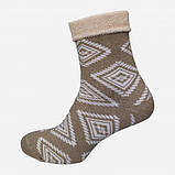 Набір шкарпеток Лана Орнамент махра 36-40 3 пари Бежевий, фото 2