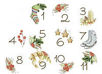Наклейки для адвент-календаря "Чарівна зима" на 31 день