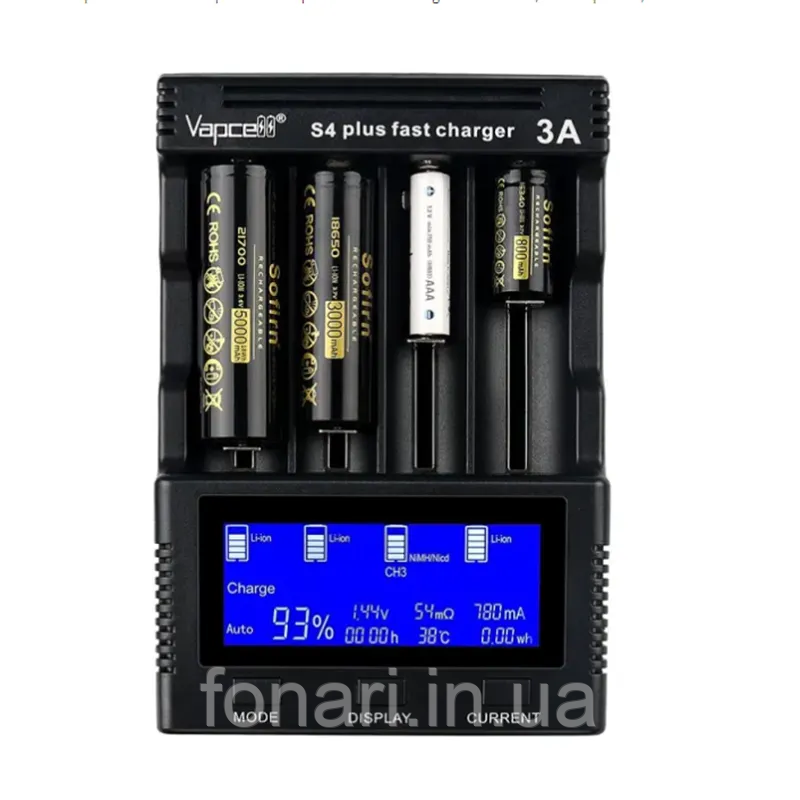Vapcell S4 plus V2.0 Зарядное устройство для Li-ion/Ni-Mh/Ni-Cd - фото 2 - id-p439844152