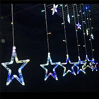 Гирлянда звезды, от Usb гирлянда штора со звездами 2.5 м МУЛЬТИК светодиодная на окно 138 LED HIT
