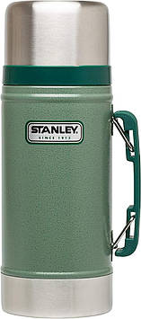 Пішовий термос для супу, їжі Stanley Classic Vacuum Food Bottle з ручкою 700 мл металевий (зелений)