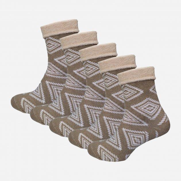 Набір шкарпеток Лана Орнамент махра 36-40 5 пар Бежевий