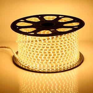 Світлодіодна стрічка на 100 метрів WW Теплий білий від мережі 220v LED 5050