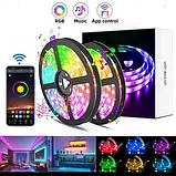 Яскрава світлодіодна стрічка RGB 5 м із Bluetooth 5050 RGB | Стрічка RGB багатобарвна з дистанційним керуванням, фото 7