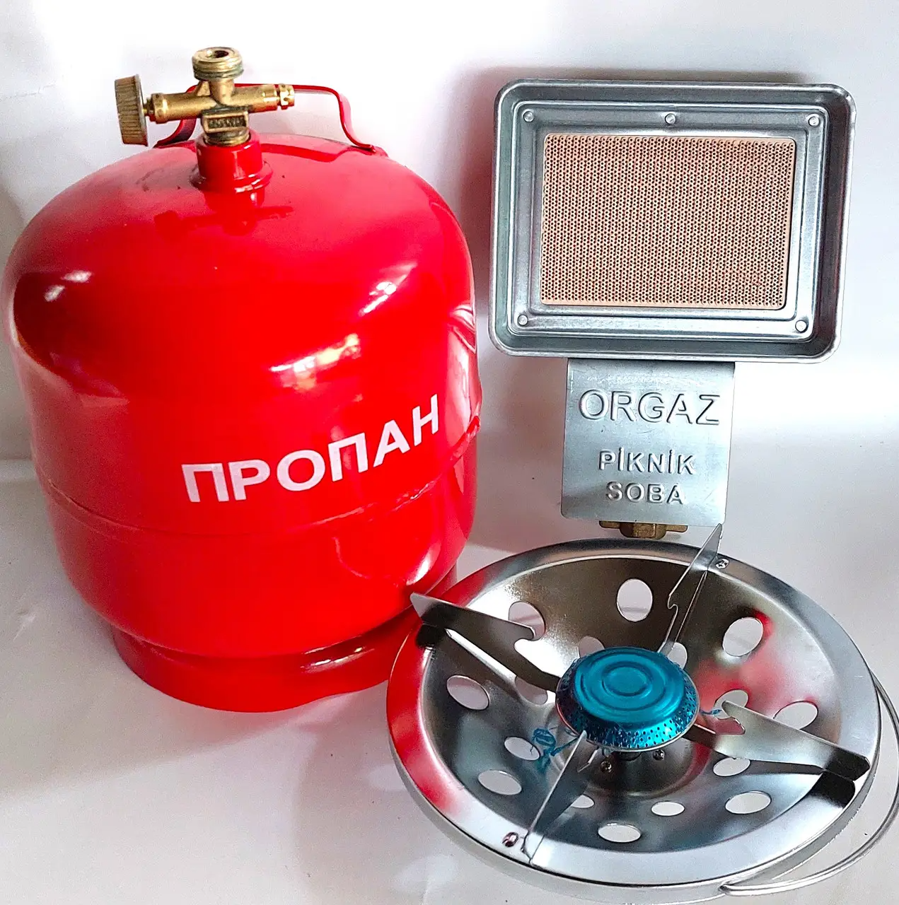 Газовий пальник-обігрівач інфрачервоного випромінювання Orgaz SB-600 з редуктором та газовим балоном 8 літрів