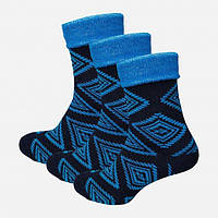 Набір шкарпеток Лана Орнамент махра 36-40 3 пари Синій/Чорний