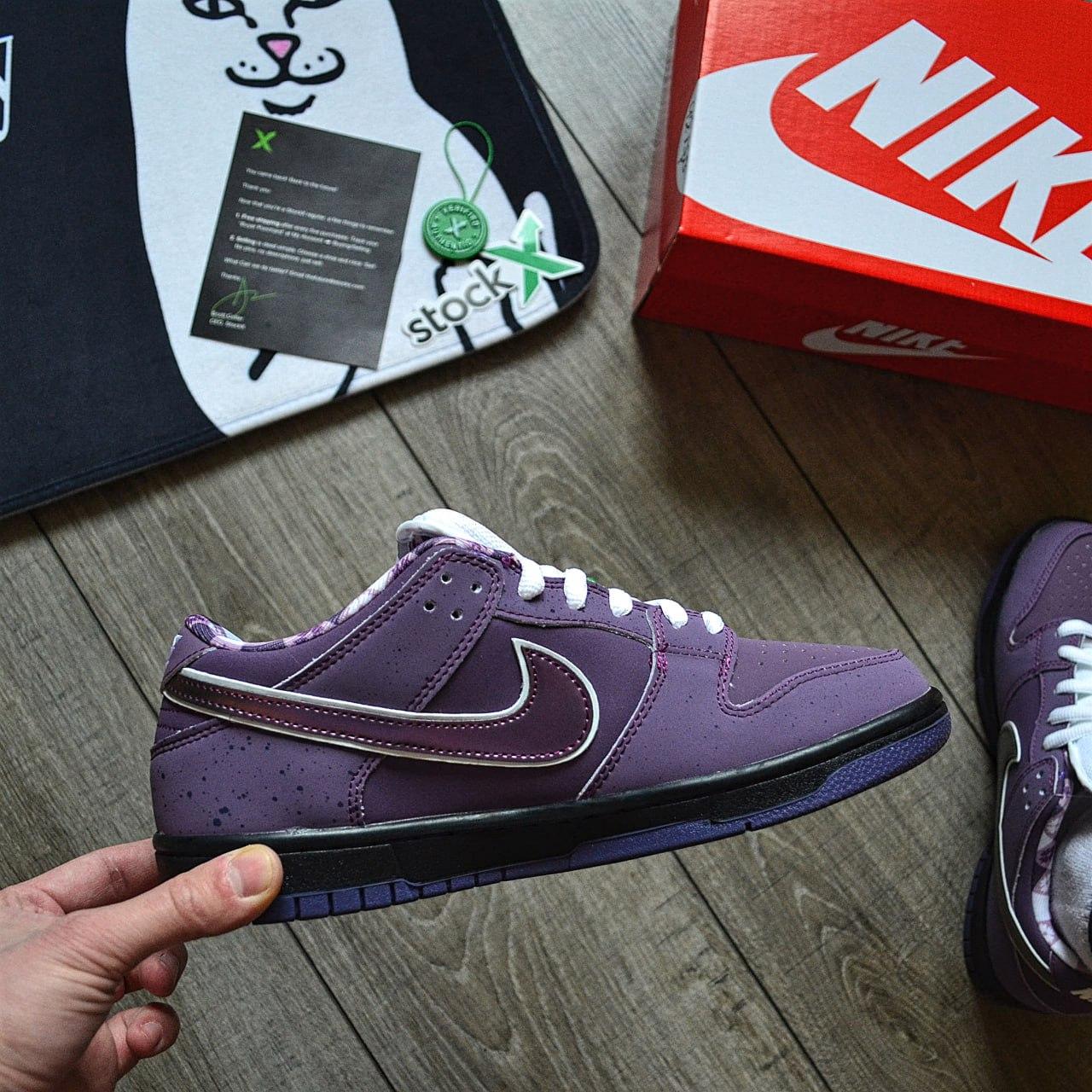 Чоловічі та жіночі кросівки Nike Concepts Dunk Low Pro SB Purple Lobster Фіолетові Найк СБ Данк повсякденні шкіра нубук демісезон