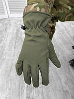 Тактические зимние перчатки софтшел oliva, мужские зимние перчатки Softshel Олива