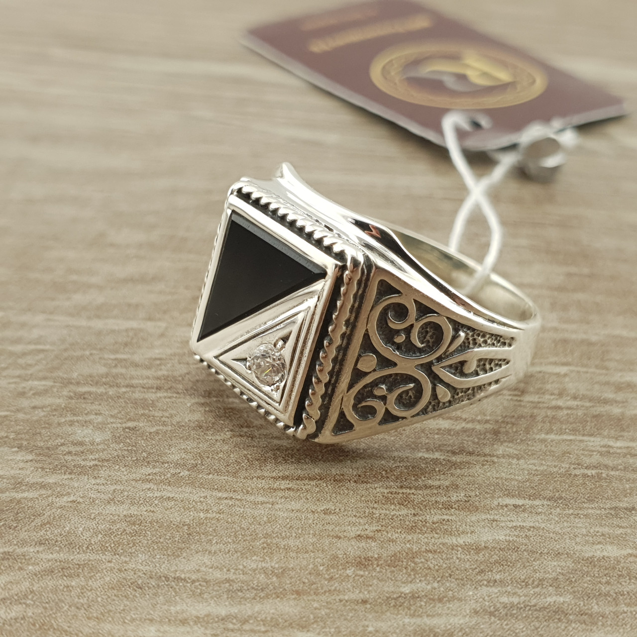 Хіт продажів! Чоловіча срібна печатка. Перстень зі срібла 925. 22.5 розмір, фото 1