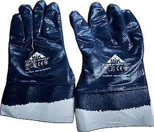 Олія-бензо стійкі рукавички (МБС) з нітриловим покриттям твердий манжет, фото 2
