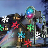 Вуличний лазерний проектор кольорових сніжинок Star Shower Snowfall, фото 2