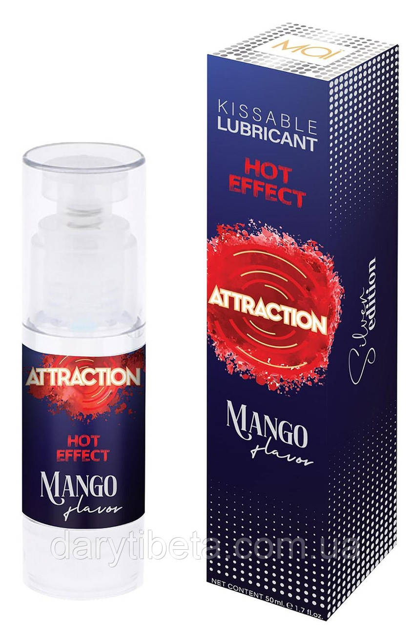 Оральний лубрикант на водній основі з зігріваючим ефектом та ароматом манго Mai - Attraction Kissable Lubrikant Hot Effect  Mango,