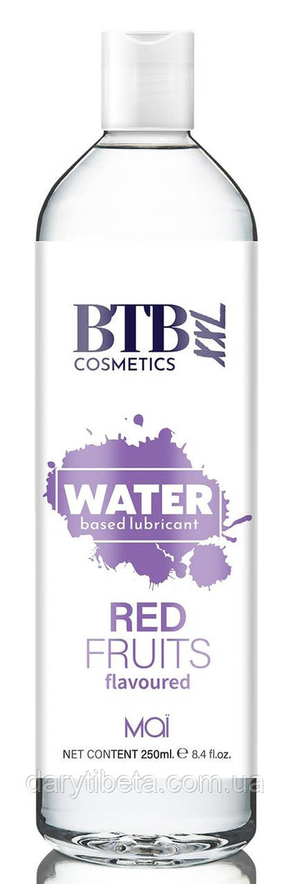 Гель-лубрикант на водній основі з ароматом лісових ягід Mai - BTB Water Based Lubricant RED FRUITS flavored XXL, 250 ml