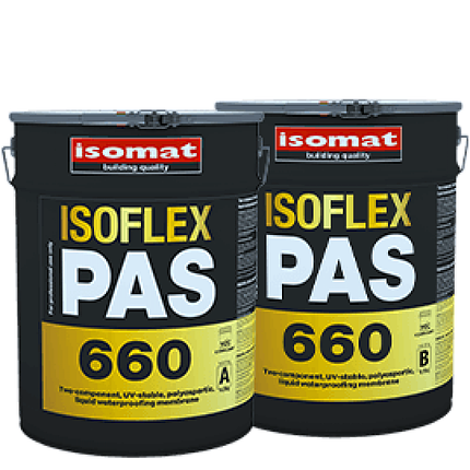 Ізофлекс-Пас 600 / Isoflex-Pas 600 - 2х-компонентна холодна полімочевина (УФ-стійка), біла (к-т 25 кг), фото 1