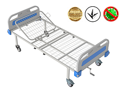 Ліжко медичне функціональне АТОН КФ-2-МП-БП-К125 з пластиковими бильцями і колесами 125 мм