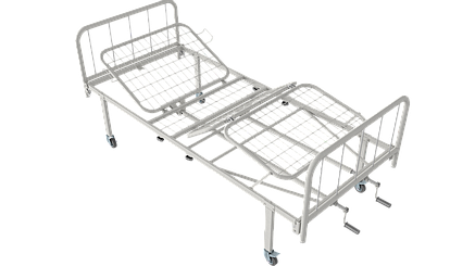 Ліжко медичне функціональне АТОН КФ-4-МП-БМ-К75 з металевими бильцями і колесами 75 мм, фото 2
