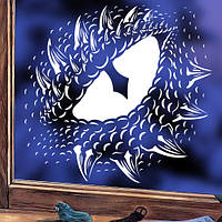 Новогодняя наклейка на окно Око дракона (символ 2024 драконы Новый год) матовая 600х570 мм