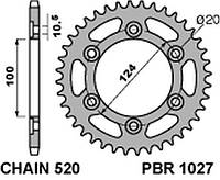 PBR задняя звезда 1027 42 C45 DUCATI MONSTER 695/800 (JTR735.42) (ŁAŃC. 520)