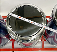 Контейнеры для мусора 3 в 1, нержавеющая сталь, с поворотной крышкой Sanpreis, фото 3