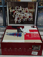 Новорічний комплект постільної білизни з фланелі ТМ Belizza сімейний розмір Love