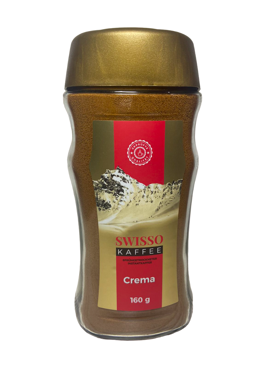 Кава розчинна Swisso Kaffee Crema 160 грамів у скляній банці, фото 1