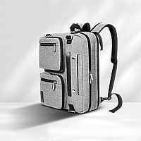 Универсальный бизнес рюкзак для ноутбука до 15,6 дюймов, сумка для путешествий, серый