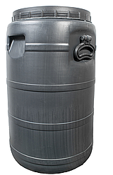 Бочка пластикова 50 л технічна чорна бідон широка горловина ємність для води