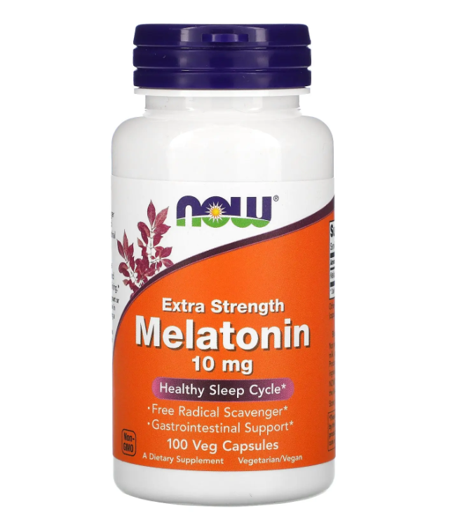 Мелатонін Now Foods (Melatonin Extra Strength) 10 мг 100 вегетаріанських капсул