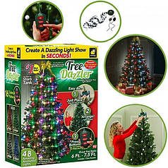Новорічний світ для ялинки Star Shower Dazzle Tree Ргб 64 лампи 207278