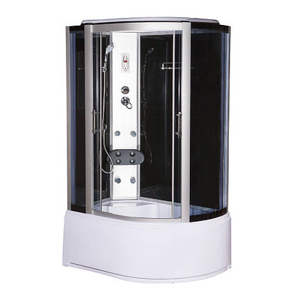 Душовий бокс Vivia 167 L RC Clear лівий 120х80х215 см з глибоким піддоном асиметричний з гідромасажем, фото 1