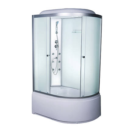 Гідробокс Vivia 81 W L RC лівий 120х80х215см з глибоким піддоном асиметричний з гідромасажем матове скло, фото 1