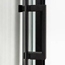 Душова кабіна VIVIA MIRA black 90x90x205 см з низьким піддоном чорна прозоре скло розсувні двері, фото 4