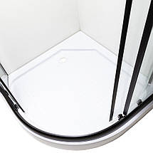 Душова кабіна VIVIA MIRA black 90x90x205 см з низьким піддоном чорна прозоре скло розсувні двері, фото 5