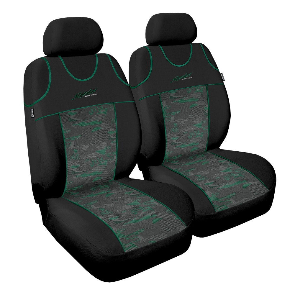 Чохол Sport Line чорний з зеленими вставками (на передні сидіння)