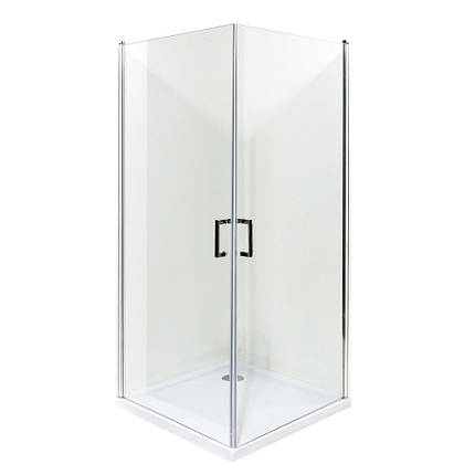 Душова кабіна VIVIA DIANA 90x90x195 см з низьким піддоном хром прозоре скло розпашні двері, фото 1