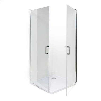 Душова кабіна VIVIA DIANA 90x90x195 см з низьким піддоном хром прозоре скло розпашні двері, фото 4