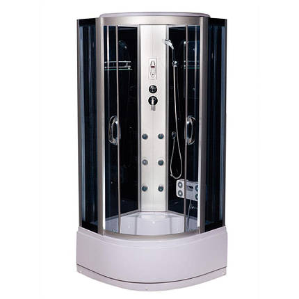 Душовий бокс Vivia 265 RC 90x90х215см з глибоким піддоном з гідромасажем тоноване скло розсувні двері, фото 1