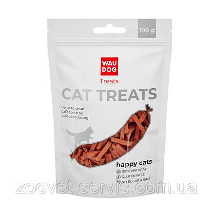 Ласощі для котів WAUDOG Treats Кролячі смужки 100 г 4441, фото 1