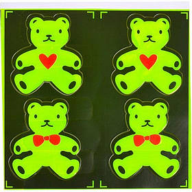 Наклейка світловідбиваюча "Ведмедик" Bambi 131-CIT 4 штуки, Toyman