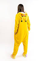 Комбинезон женский и мужской Кигуруми для взрослых Пикачу желтая теплая пижама XL