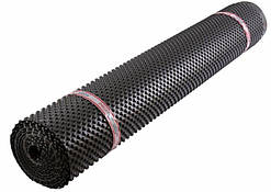 Шиповідна геомембрана Ізоліт Профі щільність 500 гр\м2 для гідроізоляції фундамента або цоколю 0,5 мм 2х20 метрів рулон 40 м2