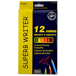 Олівці Marco Superb Writer Jumbo 12 кольорів, шестигранні з точилкою 4400-12CB