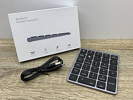 Клавіатура цифрова бездротова USB + Bluetooth (Numpad) TRY N960 microUSB вбуд. акб темно-сіра