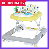 Детские ходунки Bambi музыкальные с силиконовыми колесами ME 1103 PARADISE Yellow желтый