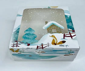 Коробка Зима 15 х 15 х 6 см