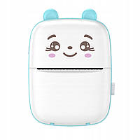 Портативний міні принтер Mini Printer для друку з телефону дитячий Bluetooth принтер блакитний