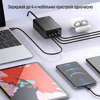 Зарядний пристрій ColorWay Power Delivery (2USB-A + 2USB TYPE-C) (65W) black (CW-CHS040PD-BK)